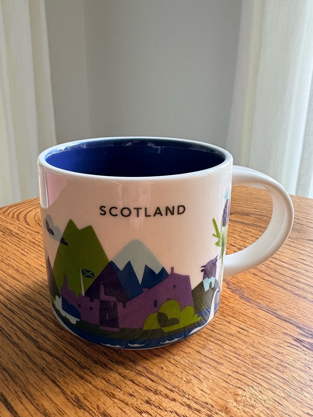 Starbucks You Are Here collection Scotland Ceramic Mug with Blue Interior- 2023
